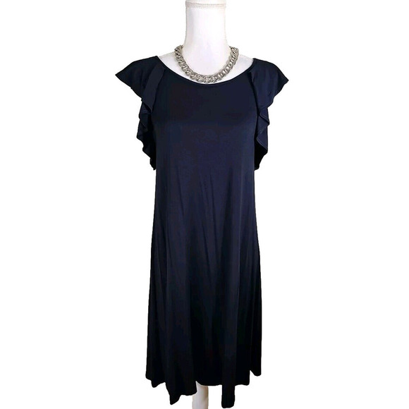 LOFT ~Woman Size M~ Midnight Color Sleeveless Unlined Dress Stretch NWT. - Picture 1 of 9